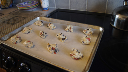 Cherry-Chocolate cookies before baking