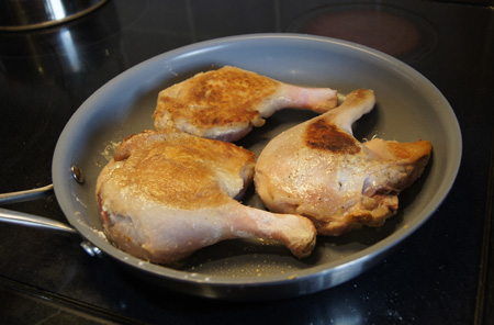 browning the duck pieces