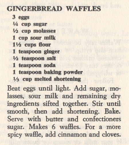 Gingerbread Waffle Recipe