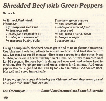 Shredded Beef with Green Peppers
