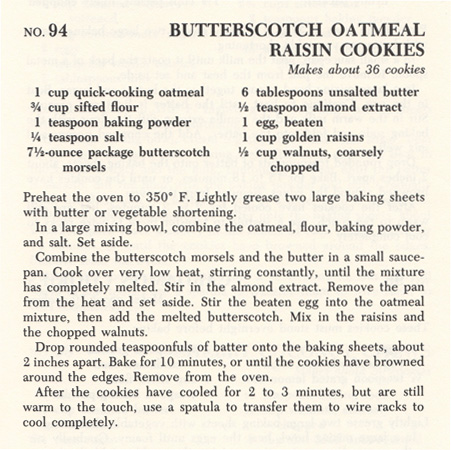 Butterscotch Oatmeal Raisin Cookies Recipe