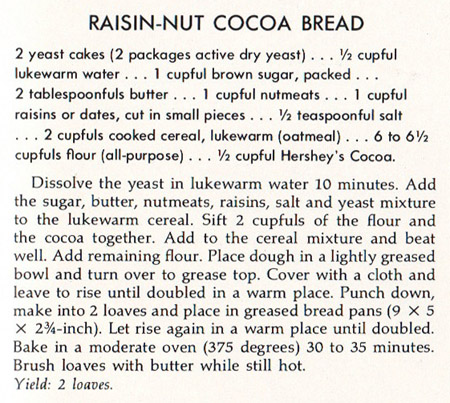 Raisin-Nut Cocoa Bread recipe