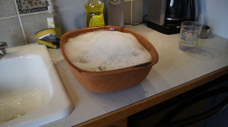 clay pot soaking