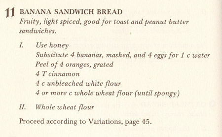 Whole Wheat Banana Yeast Bread Recipe