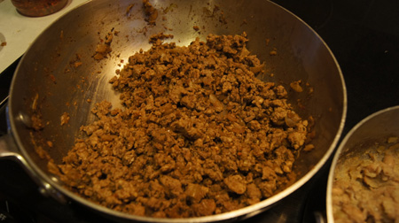 cooked chorizo mixture