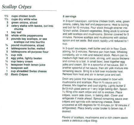 Scallop Crepes recipe