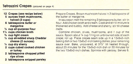 Tetrazzini Crepes recipe