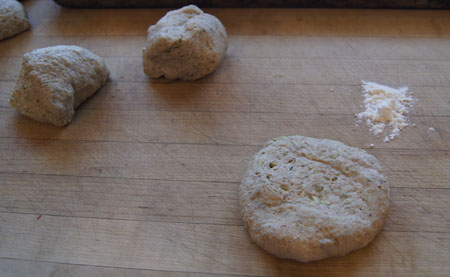 flattened bagel dough