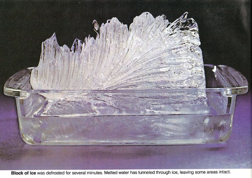 microwaved block of ice