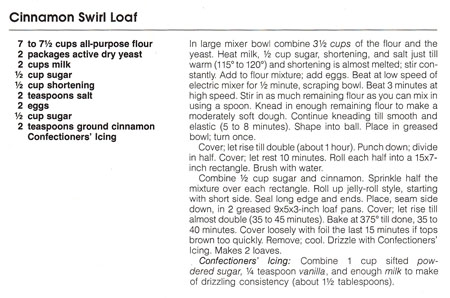 Cinnamon Swirl Loaf recipe