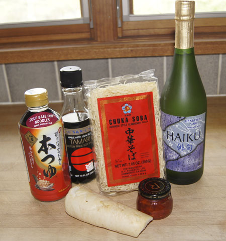 ingredients for a Japanese meal