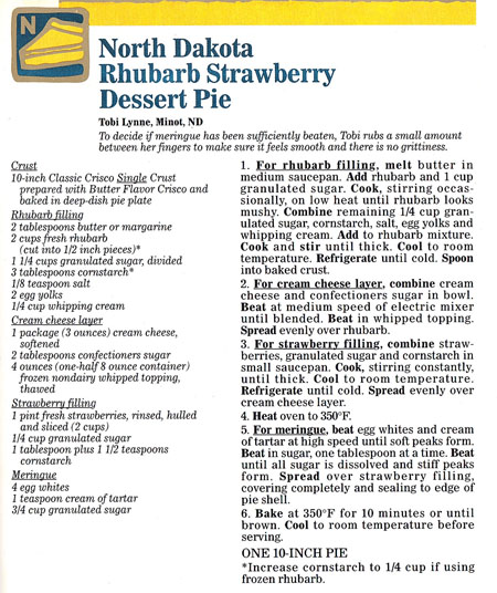 Rhubarb Strawberry Dessert Pie