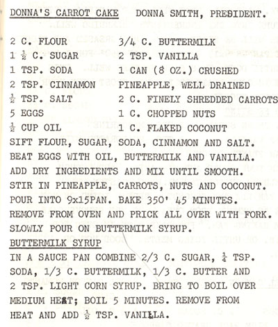 Donna's Carrot Cake recipe