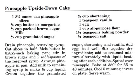 Pineapple Upside Down Cake recipe