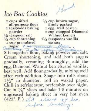 Ice Box Cookies recipe