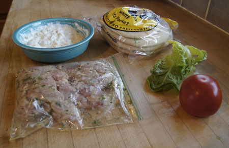 Pita Sandwich ingredients