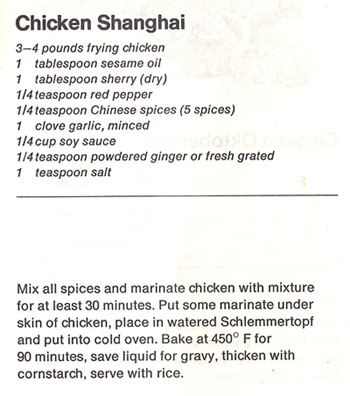 Chicken Shanghai recipe