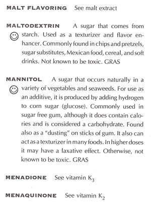 PG food additives sample page