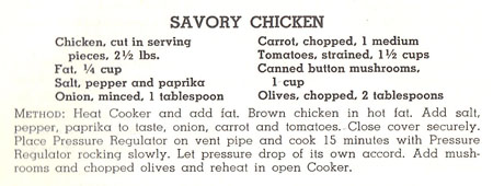 Savory Chicken recipe