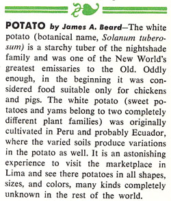 James Beard on potatoes