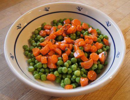 Glazed Carrots with Mint and Peas