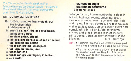 Citrus Simmered Steak recipe