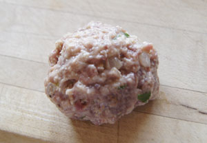 uncooked meatball