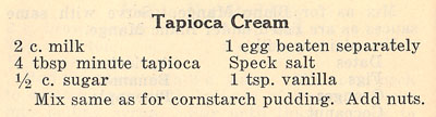 Tapioca Cream recipe