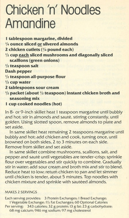 Chicken Noodles Amandine recipe
