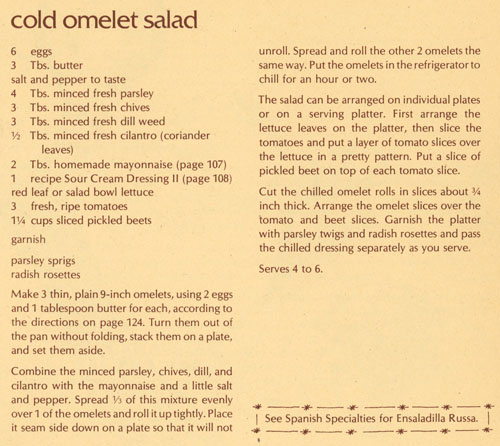 Cold Omelet Salad recipe