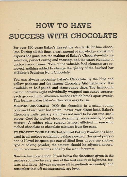 success with chocolate