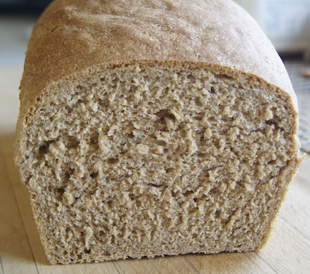 rye bread loaf cut